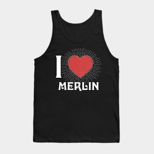 Design Proud Merlin Name Birthday 70s 80s 90s Tank Top